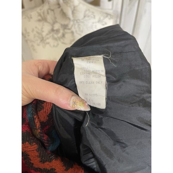 Vintage 90s Index By Melrose Aztec Southwest Blanket Blazer Size Medium - Picture 4 of 7